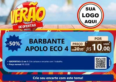 Modelo de Cartaz para Cartaz A4 Horizontal com o tema Verão de Ofertas para Armarinho e Aviamentos