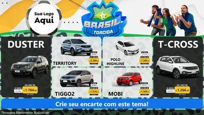 Modelo de TV para TV Horizontal com o tema Brasil Torcida - Copa para Concessionaria de Carros