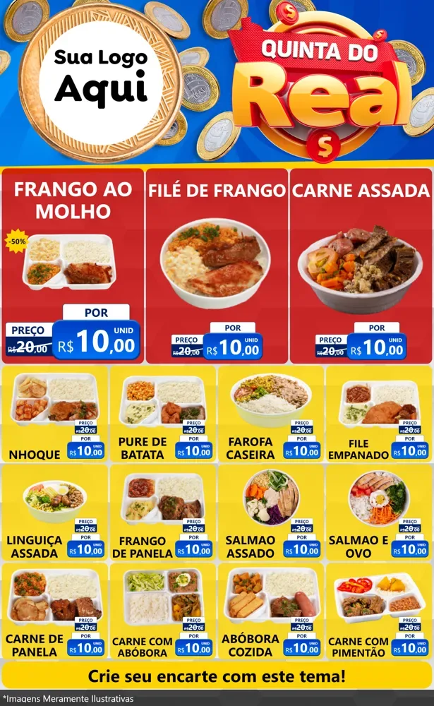 Modelo de Encarte para Encarte Grande com o tema Quinta do Real para Restaurante