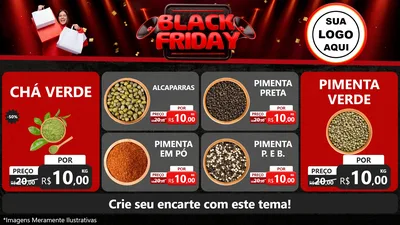 Modelo de TV para TV Horizontal com o tema Black Friday para Produtos Naturais