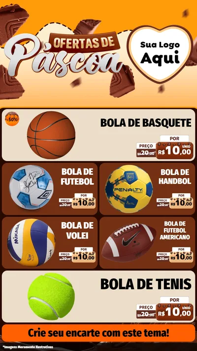 Modelo de TV para TV Vertical com o tema Ofertas de Páscoa para Artigos Esportivos