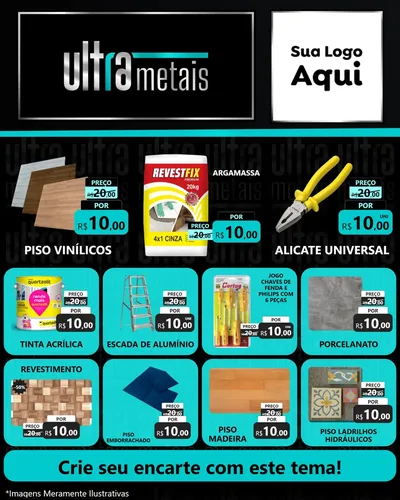 Modelo de Rede Social para Feed Instagram com o tema Ultra Metais para Material para Construção