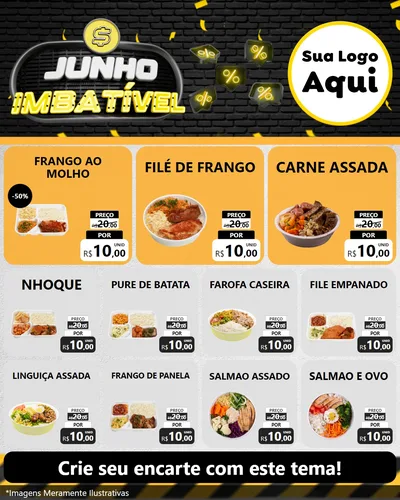 Modelo de Rede Social para Feed Instagram com o tema Junho Imbatível para Restaurante