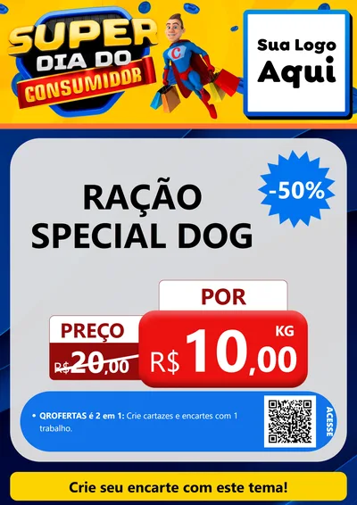 Modelo de Cartaz para Cartaz A4 Vertical com o tema Super Dia do Consumidor para Pet Shop