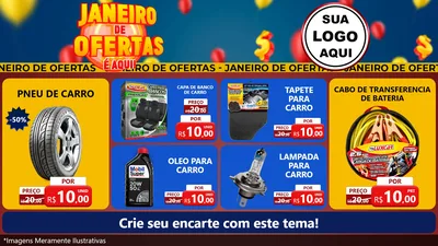 Modelo de TV para TV Horizontal com o tema Janeiro de Ofertas É Aqui! para Auto peças