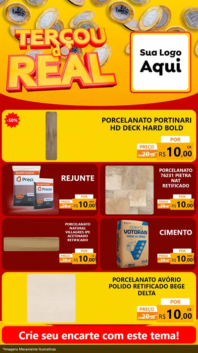 Modelo de TV para TV Vertical com o tema Terçou do Real para Pisos e revestimentos