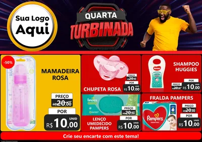 Modelo de Encarte para Encarte A4 Horizontal com o tema Quarta Turbinada para Bebês