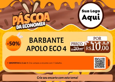 Modelo de Cartaz para Cartaz A4 Horizontal com o tema Páscoa da Economia para Armarinho e Aviamentos