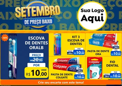 Modelo de Encarte para Encarte A4 Horizontal com o tema Setembro De Preço Baixo para Higiene Pessoal