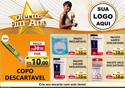 Modelo de Encarte para Encarte A4 Horizontal com o tema Ofertas Fim de Ano para Embalagens