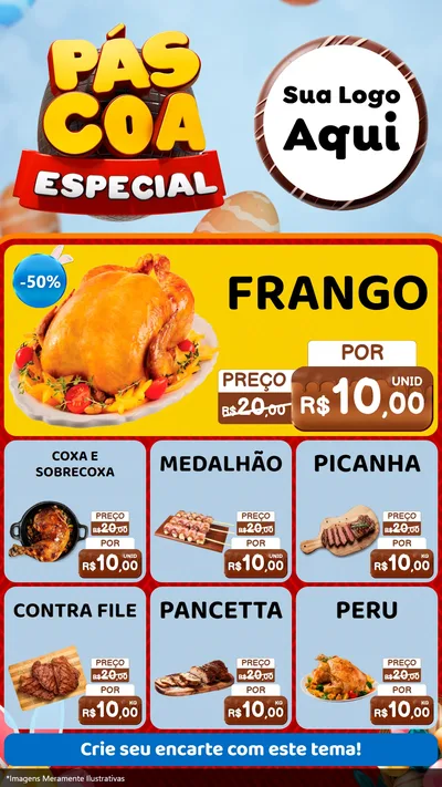 Modelo de Rede Social para Stories com o tema Páscoa Especial para Assados