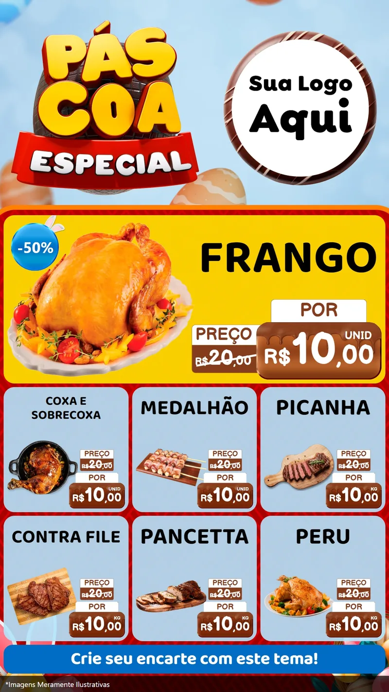 Modelo de Rede Social para Stories com o tema Páscoa Especial para Assados