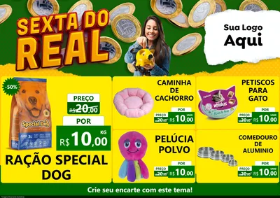 Modelo de Encarte para Encarte A4 Horizontal com o tema Sexta do Real para Pet Shop