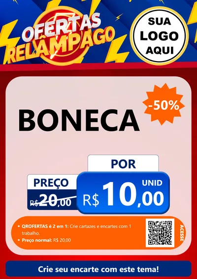 Modelo de Cartaz para Cartaz A4 Vertical com o tema Ofertas Relâmpago para Brinquedos