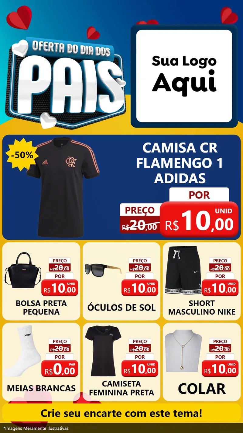 Modelo de Rede Social para Stories com o tema Oferta Do Dia Dos Pais para Roupas e acessórios