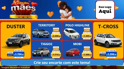 Modelo de TV para TV Horizontal com o tema Mês das Mães para Concessionaria de Carros
