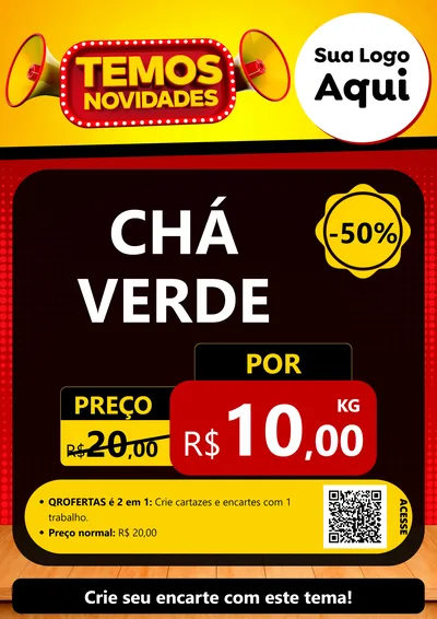 Modelo de Cartaz para Cartaz A4 Vertical com o tema Temos Novidades para Produtos Naturais