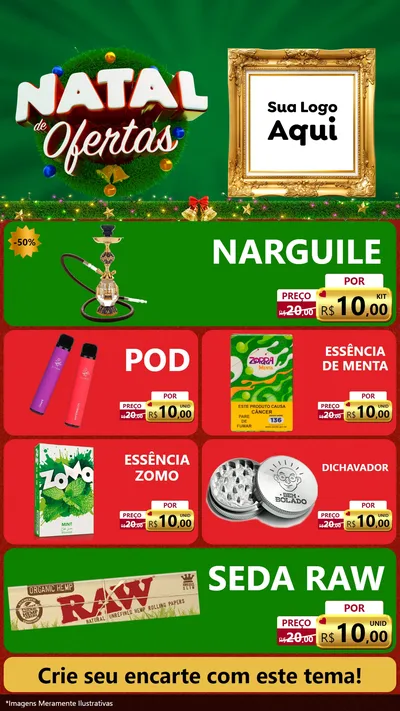 Modelo de TV para TV Vertical com o tema Natal de Ofertas para Tabacaria