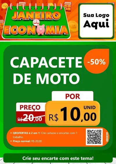 Modelo de Cartaz para Cartaz A4 Vertical com o tema Janeiro da Economia para Moto peças