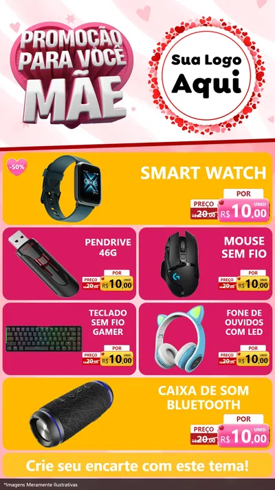 Modelo de TV para TV Vertical com o tema Promoção Para Você Mãe para Informática