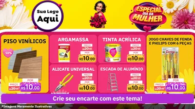 Modelo de TV para TV Horizontal com o tema Especial Dia da Mulher para Material para Construção
