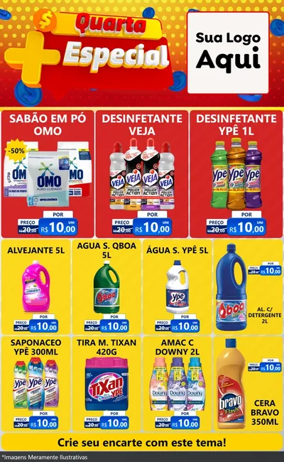 Modelo de Encarte para Encarte Grande com o tema Quarta Mais Especial para Produtos de Limpeza