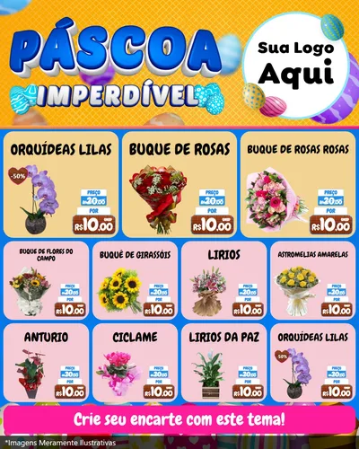 Modelo de Rede Social para Feed Instagram com o tema Páscoa Imperdível para Floricultura e jardim