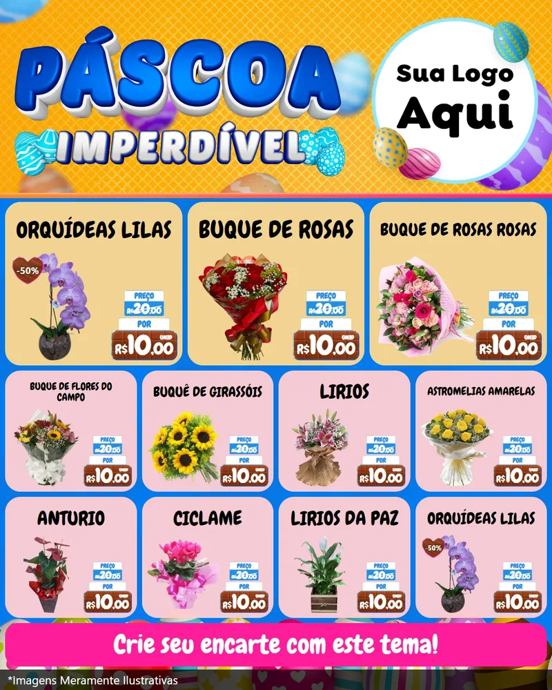 Modelo de Rede Social para Feed Instagram com o tema Páscoa Imperdível para Floricultura e jardim