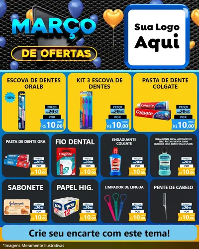 Modelo de Rede Social para Feed Instagram com o tema Março de Ofertas para Higiene Pessoal