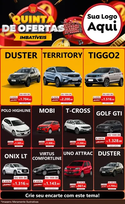 Modelo de Encarte para Encarte Grande com o tema Quinta de Ofertas Imbatíveis para Concessionaria de Carros