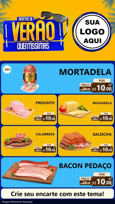 Modelo de TV para TV Vertical com o tema Ofertas de Verão Quentíssimas para Frios e Laticínios