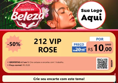 Modelo de Cartaz para Cartaz A4 Horizontal com o tema Quarta da Beleza para Perfumes
