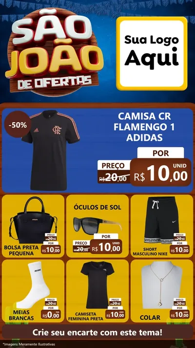 Modelo de Rede Social para Stories com o tema São João Ofertas Imbatíveis! - Junina para Roupas e acessórios