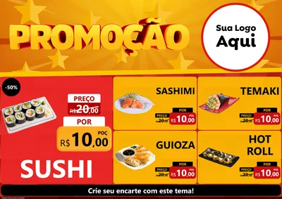 Modelo de Encarte para Encarte A4 Horizontal com o tema Promoção para Comida japonesa