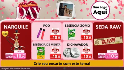 Modelo de TV para TV Horizontal com o tema Valentine's Day para Tabacaria