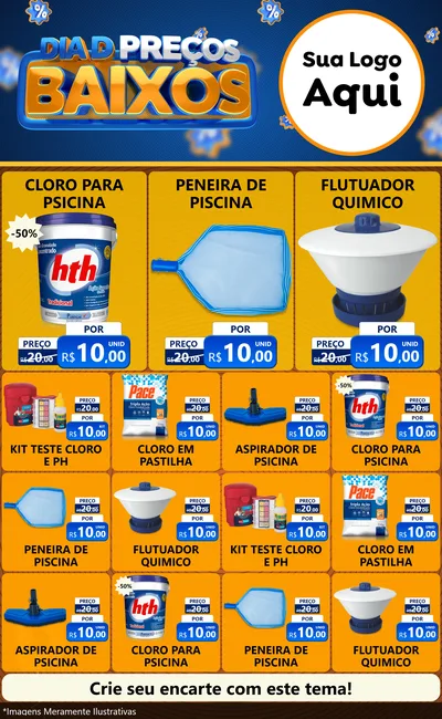 Modelo de Encarte para Encarte Grande com o tema Dia D Preço Baixo para Produtos para Piscina