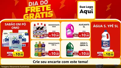 Modelo de TV para TV Horizontal com o tema Dia do Frete Grátis para Produtos de Limpeza