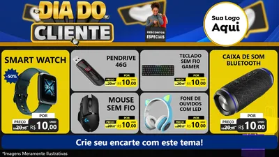 Modelo de TV para TV Horizontal com o tema Dia Do Cliente para Informática