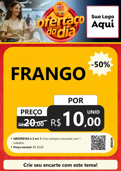 Modelo de Cartaz para Cartaz A4 Vertical com o tema Ofertaço Do Dia para Assados