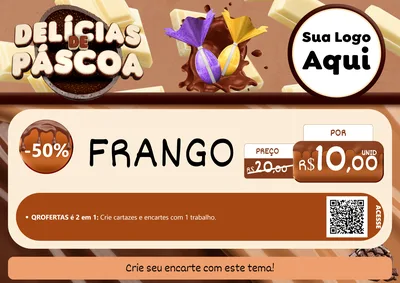 Modelo de Cartaz para Cartaz A4 Horizontal com o tema Delícias de Páscoa para Assados
