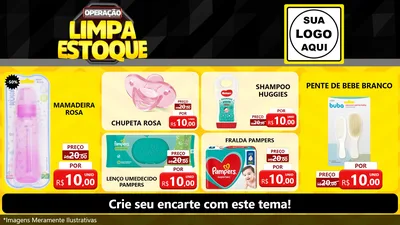Modelo de TV para TV Horizontal com o tema Operação Limpa Estoque para Bebês