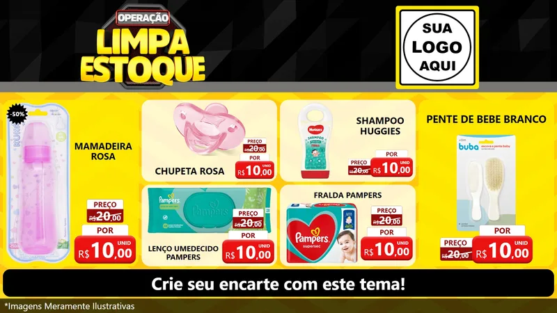 Modelo de TV para TV Horizontal com o tema Operação Limpa Estoque para Bebês