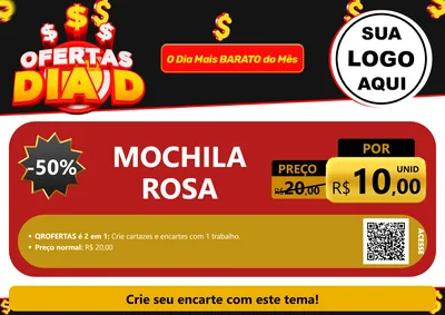 Modelo de Cartaz para Cartaz A4 Horizontal com o tema Ofertas Dia D para Papelaria