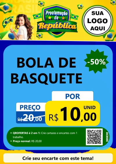 Modelo de Cartaz para Cartaz A4 Vertical com o tema Proclamação da República para Artigos Esportivos