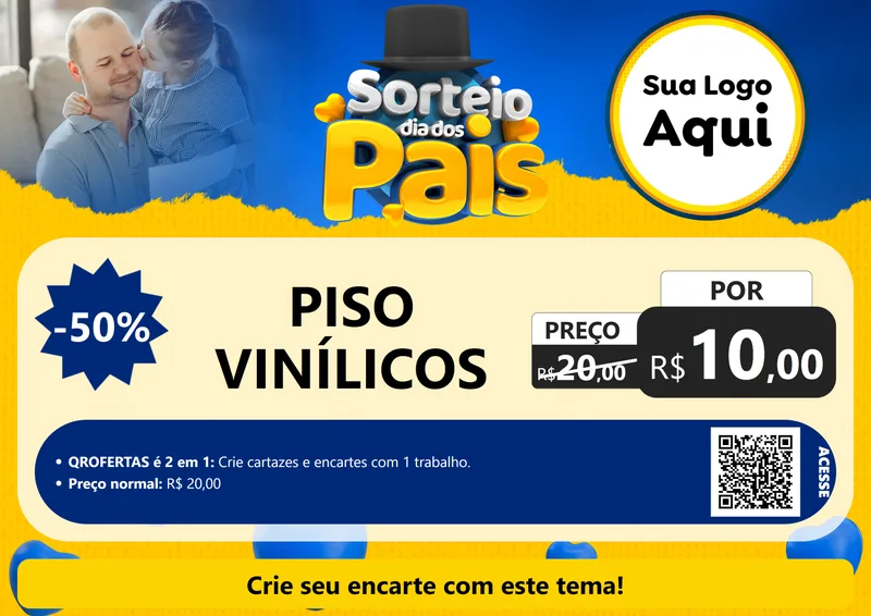 Modelo de Cartaz para Cartaz A4 Horizontal com o tema Sorteio Dia Dos Pais para Material para Construção