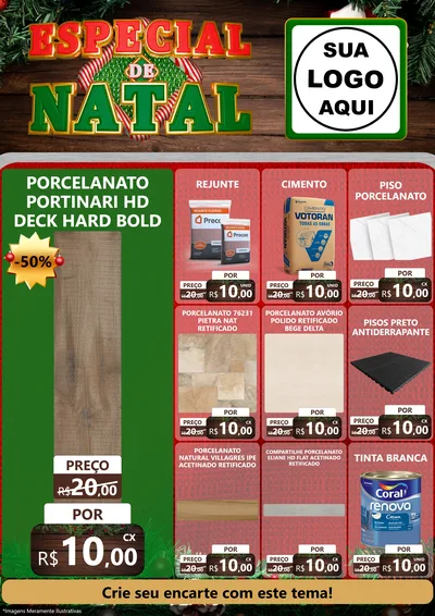 Modelo de Encarte para Encarte A4 Vertical com o tema Especial de Natal para Pisos e revestimentos