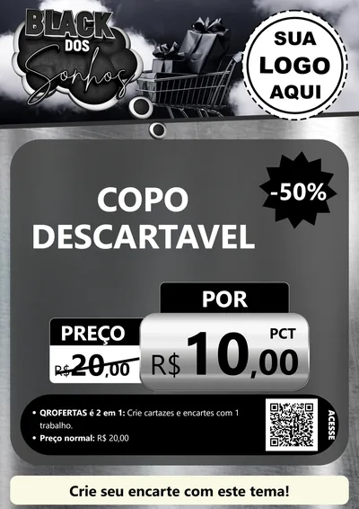 Modelo de Cartaz para Cartaz A4 Vertical com o tema Black dos Sonhos para Embalagens