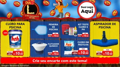 Modelo de TV para TV Horizontal com o tema Dia L - O Dia Mais Barato Do Mês para Produtos para Piscina