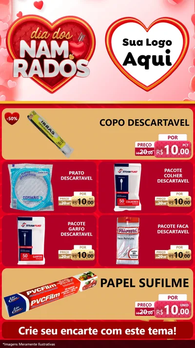 Modelo de TV para TV Vertical com o tema Dia dos Namorados para Embalagens