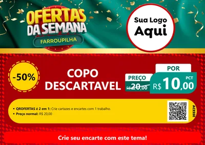 Modelo de Cartaz para Cartaz A4 Horizontal com o tema Ofertas da Semana Farroupilha para Embalagens